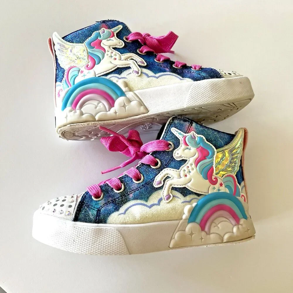 Skechers Twinkle Magic Hot Pink Kids Preschool Unicorn Casual Shoe SZ11.5 Flaws